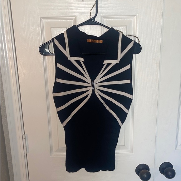 Belldini Tops - Belldini Black Top with White Starburst Design
